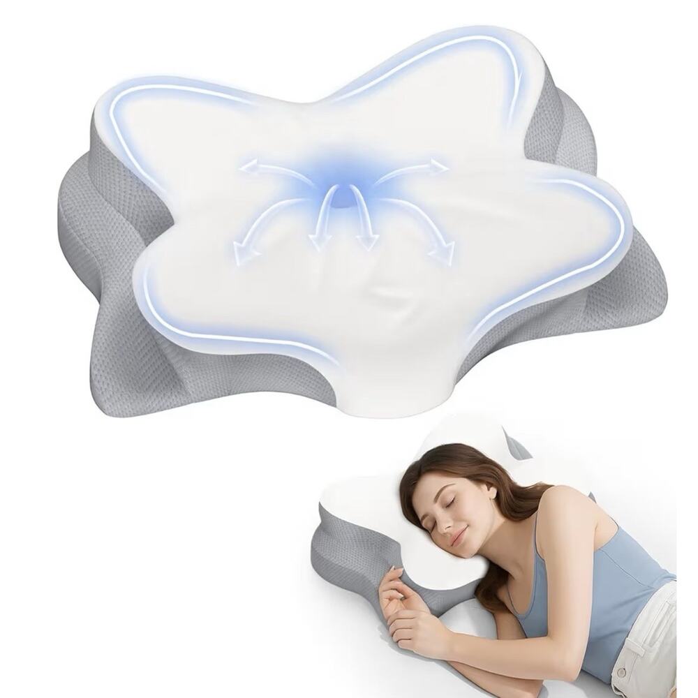 FYOVA Cervical Neck Pillow Memory Foam Ergonomic Contour Adjustable Support